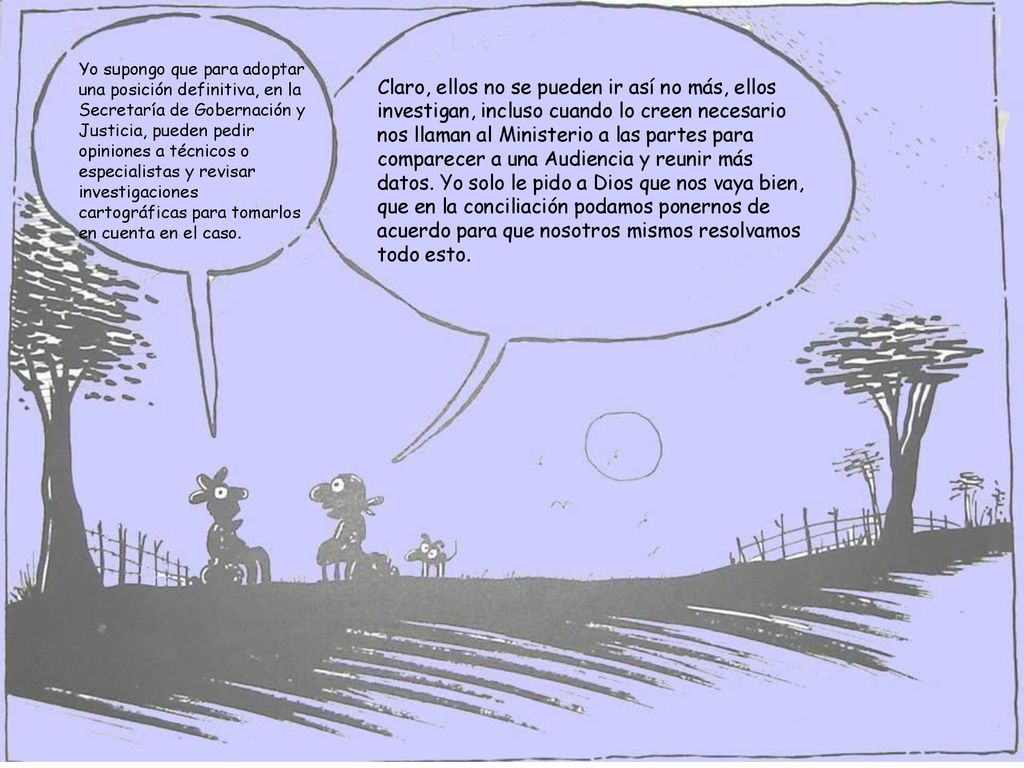 Yo supongo que para adoptar una posición definitiva, en la Secretaría de Gobernación y Justicia, pueden pedir opiniones a técnicos o especialistas y revisar investigaciones cartográficas para tomarlos en cuenta en el caso.