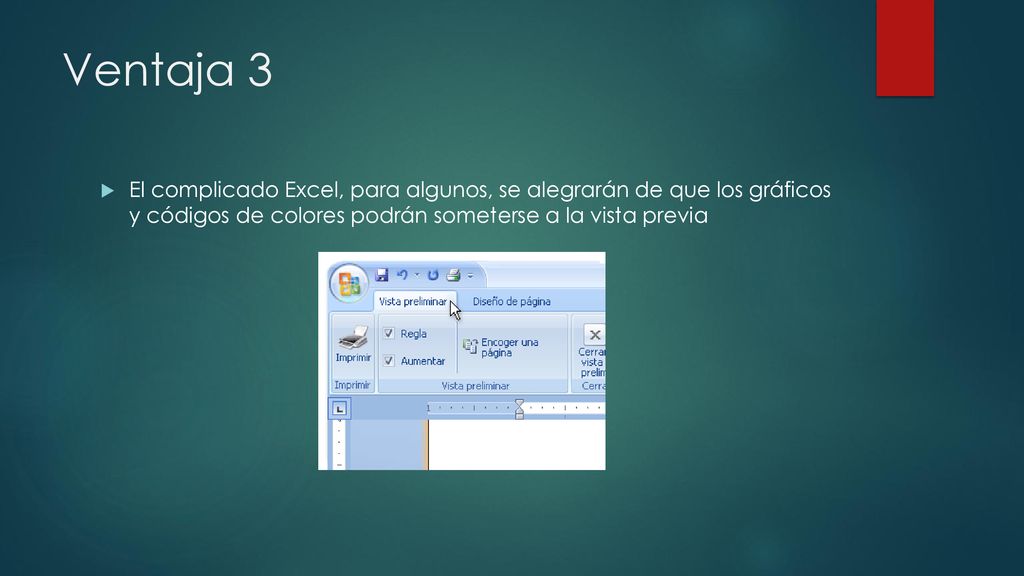 Ventaja 3 El complicado Excel, para algunos, se alegrarán de que los gráficos y códigos de colores podrán someterse a la vista previa.