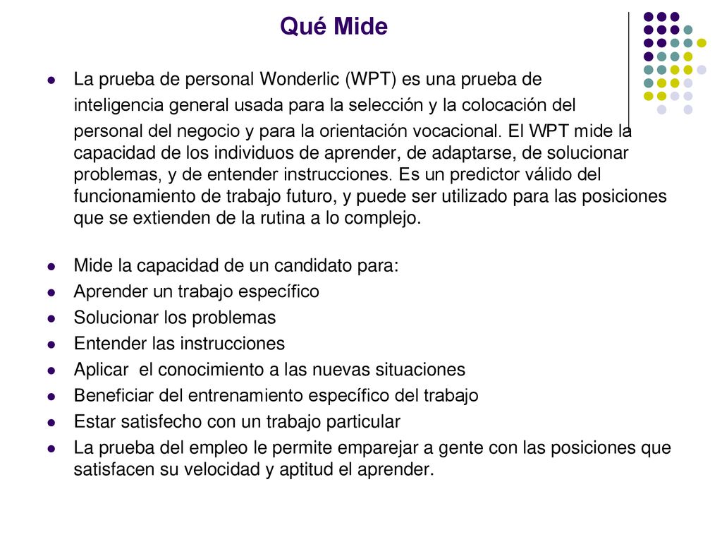 Manual Test Wonderlic Ppt Descargar