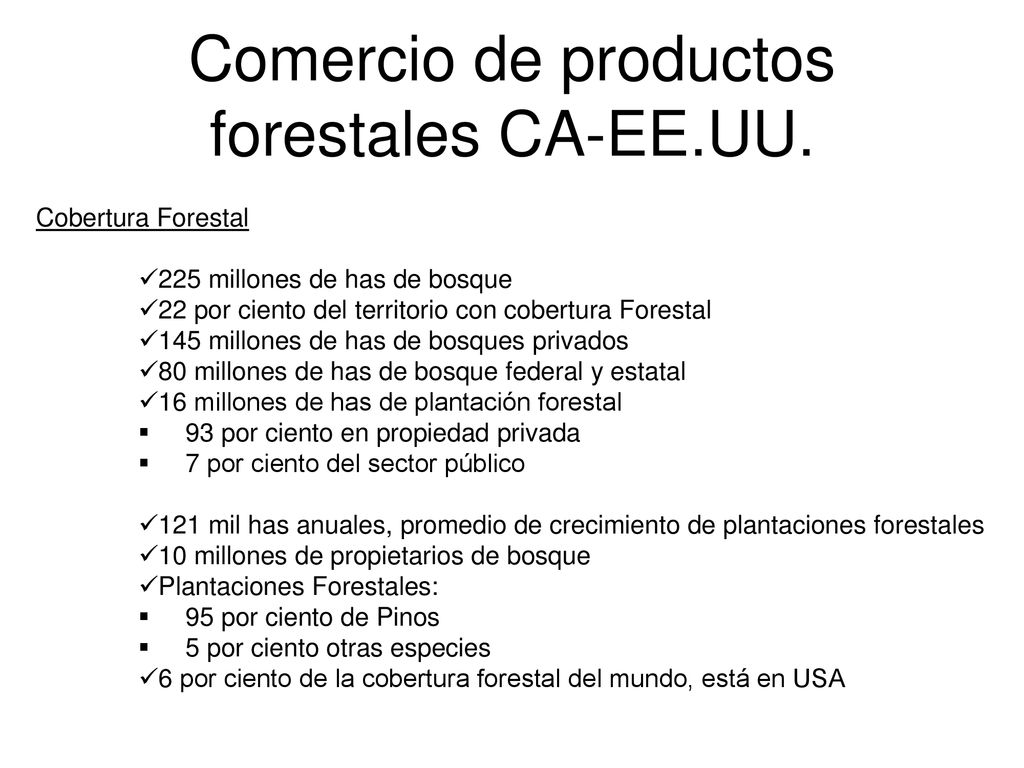 Comercio de productos forestales CA-EE.UU.