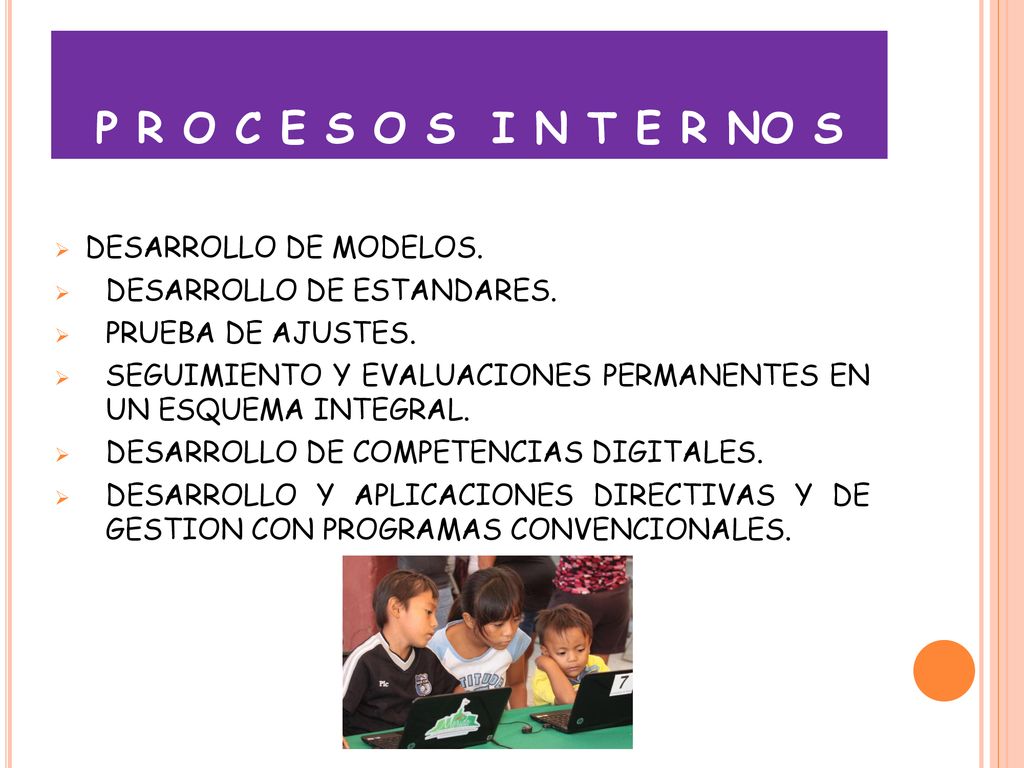 P R O C E S O S I N T E R NO S DESARROLLO DE MODELOS.