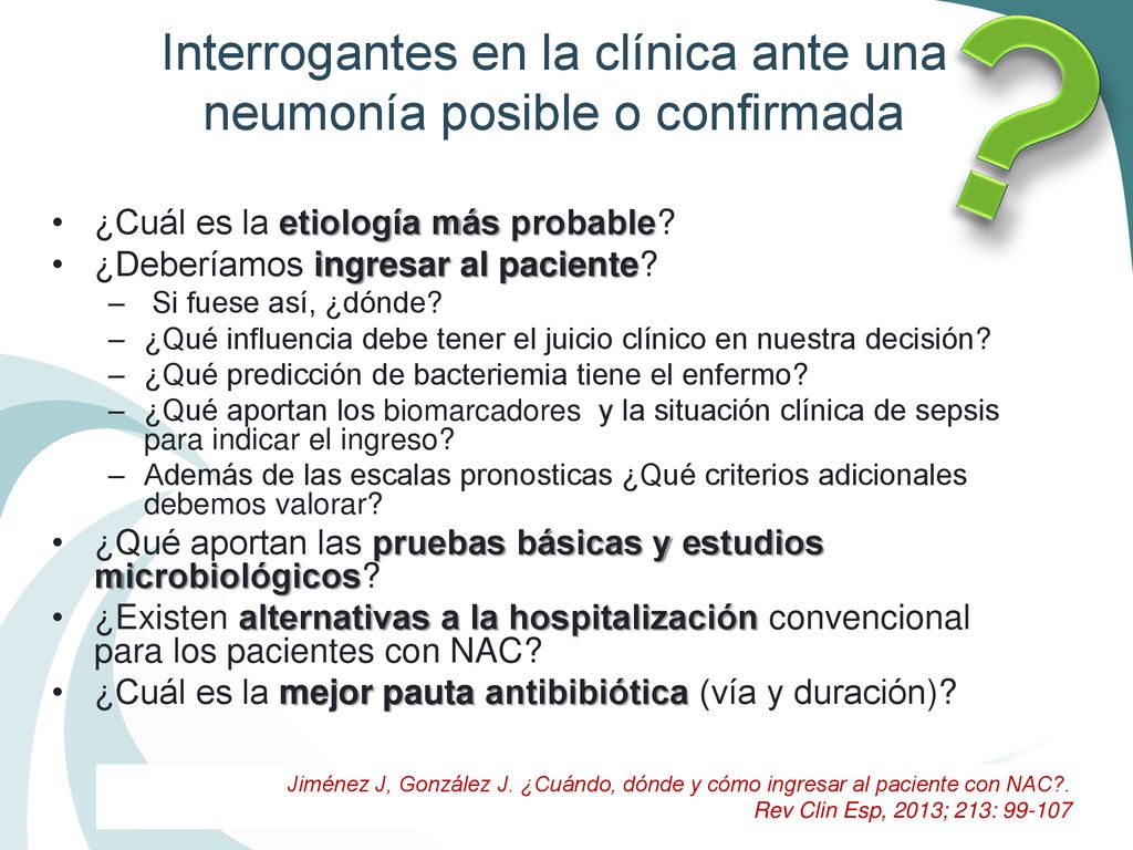 Interrogantes en la clínica ante una neumonía posible o confirmada