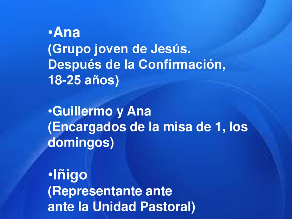 Ana Iñigo (Grupo joven de Jesús. Después de la Confirmación,