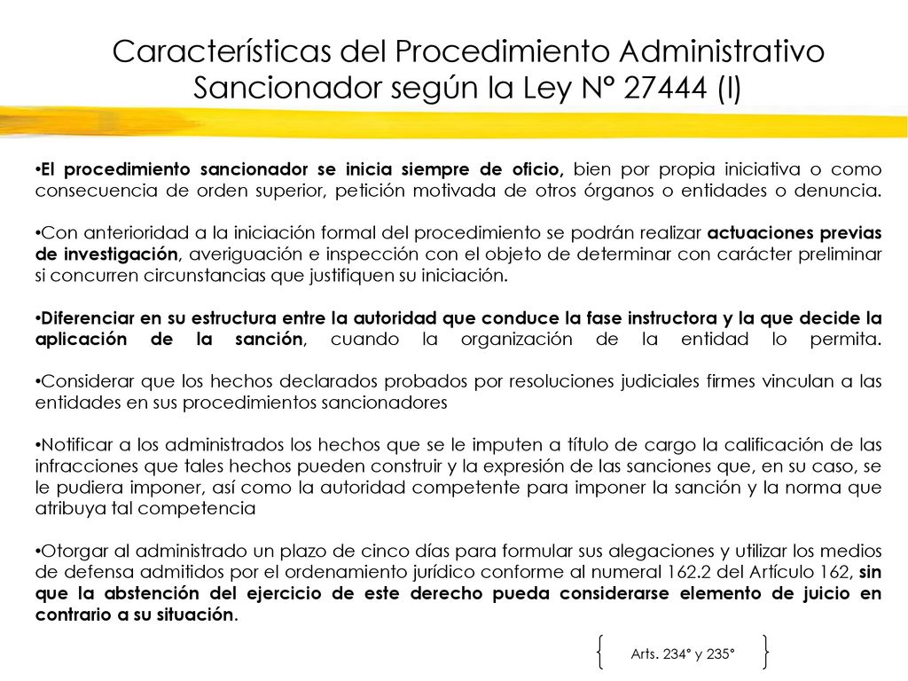 Características del Procedimiento Administrativo Sancionador según la Ley N° (I)