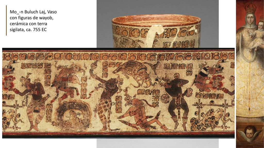 Mo_-n Buluch Laj, Vaso con figuras de wayob, cerámica con terra sigilata, ca. 755 EC