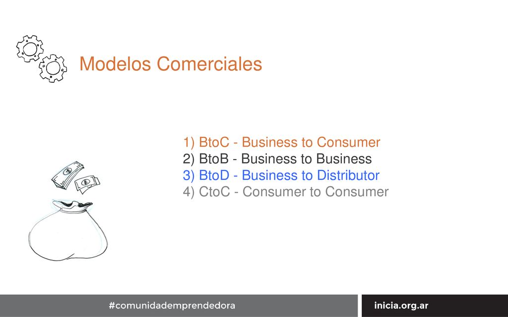 Modelos Comerciales 1) BtoC - Business to Consumer 2) BtoB - Business to Business 3) BtoD - Business to Distributor 4) CtoC - Consumer to Consumer.