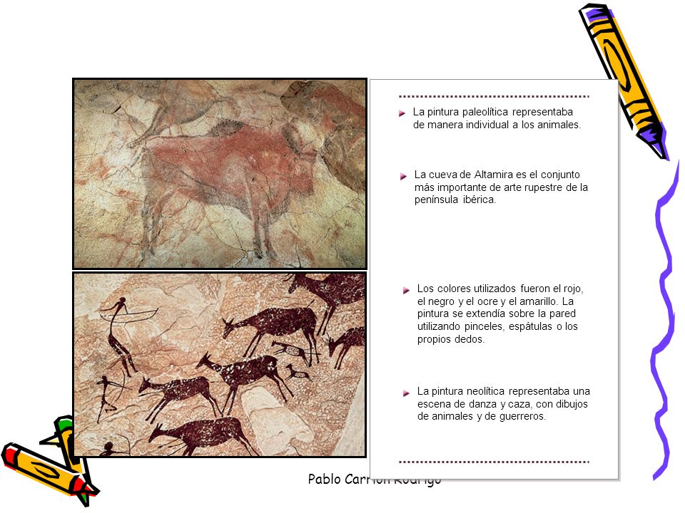 La pintura paleolítica representaba de manera individual a los animales.