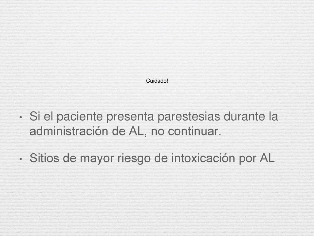 Sitios de mayor riesgo de intoxicación por AL.
