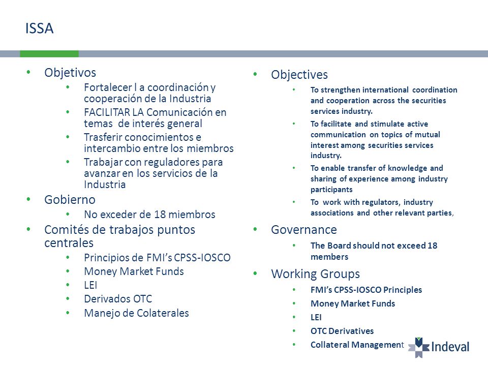 ISSA Objetivos Objectives Gobierno
