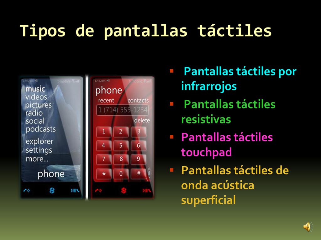 Tipos de pantallas táctiles