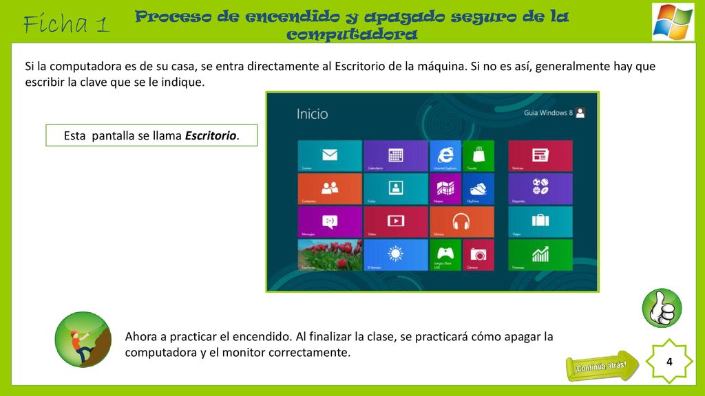 Ficha 1 Proceso de encendido y apagado seguro de la computadora