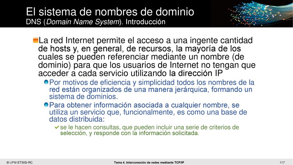 El sistema de nombres de dominio DNS (Domain Name System). Introducción
