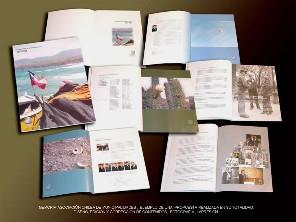 DISEÑO, EDICIÓN Y CORRECCIÓN DE CONTENIDOS, FOTOGRAFIA , IMPRESIÓN.