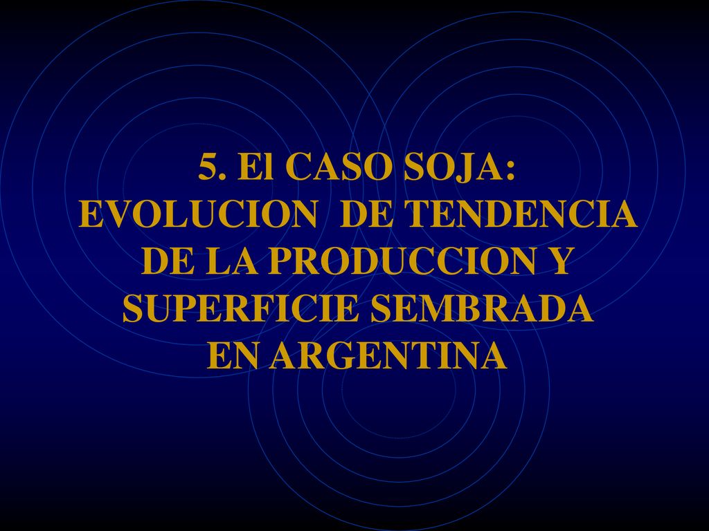 5. El CASO SOJA: EVOLUCION DE TENDENCIA DE LA PRODUCCION Y SUPERFICIE SEMBRADA EN ARGENTINA