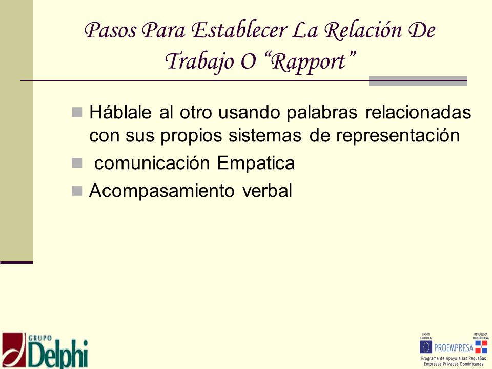 Pasos Para Establecer La Relación De Trabajo O Rapport