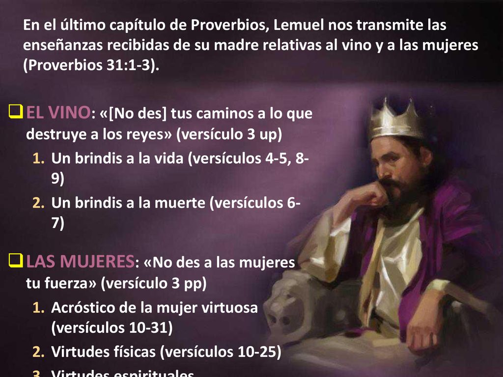 LAS MUJERES: «No des a las mujeres tu fuerza» (versículo 3 pp)