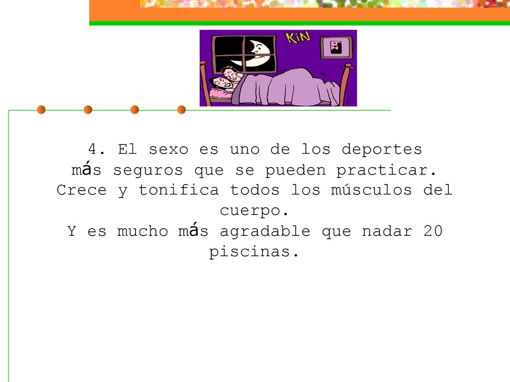 4. El sexo es uno de los deportes más seguros que se pueden practicar