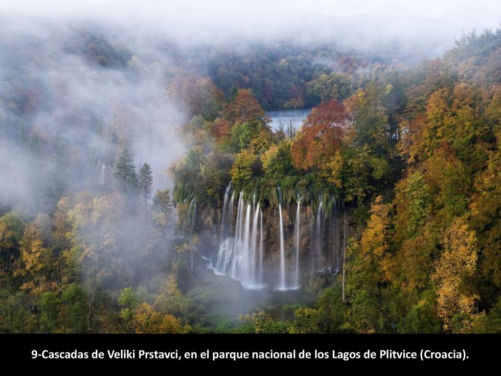 9-Cascadas de Veliki Prstavci, en el parque nacional de los Lagos de Plitvice (Croacia).