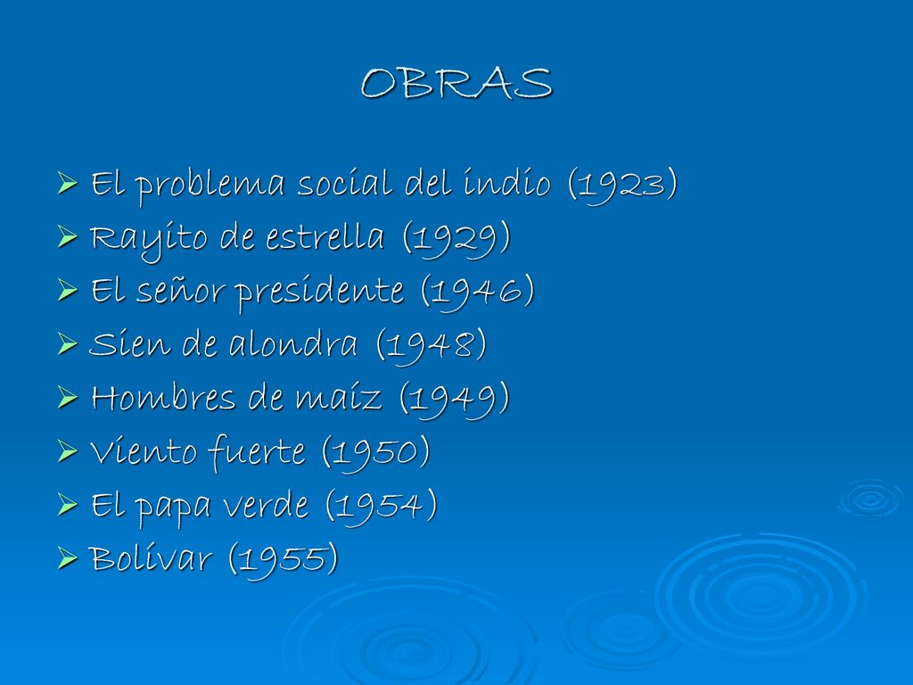 OBRAS El problema social del indio (1923) Rayito de estrella (1929)