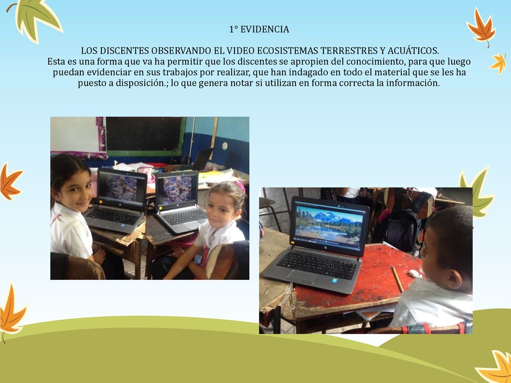 1° EVIDENCIA LOS DISCENTES OBSERVANDO EL VIDEO ECOSISTEMAS TERRESTRES Y ACUÁTICOS.