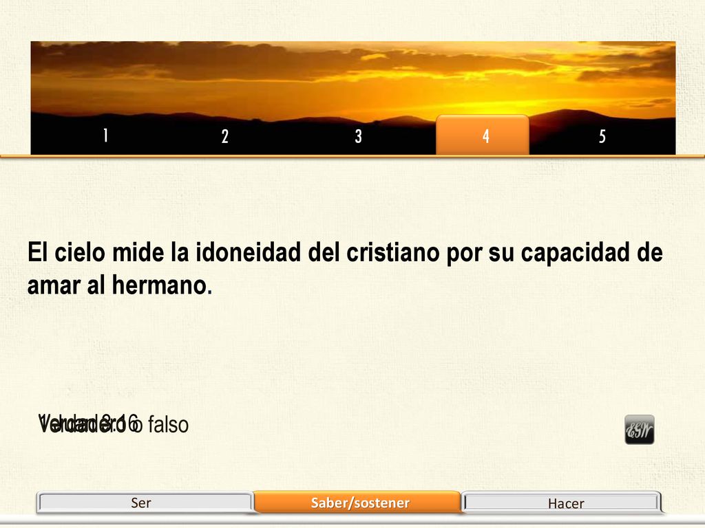 El cielo mide la idoneidad del cristiano por su capacidad de amar al hermano. Verdadero o falso.