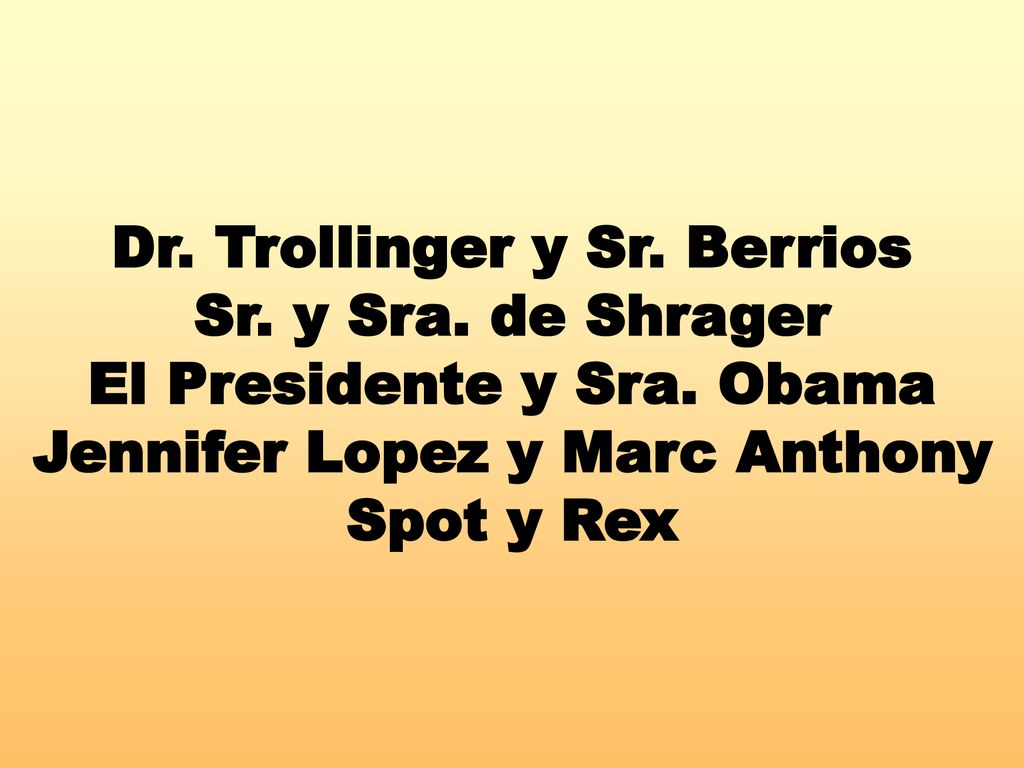 Dr. Trollinger y Sr. Berrios Sr. y Sra. de Shrager El Presidente y Sra