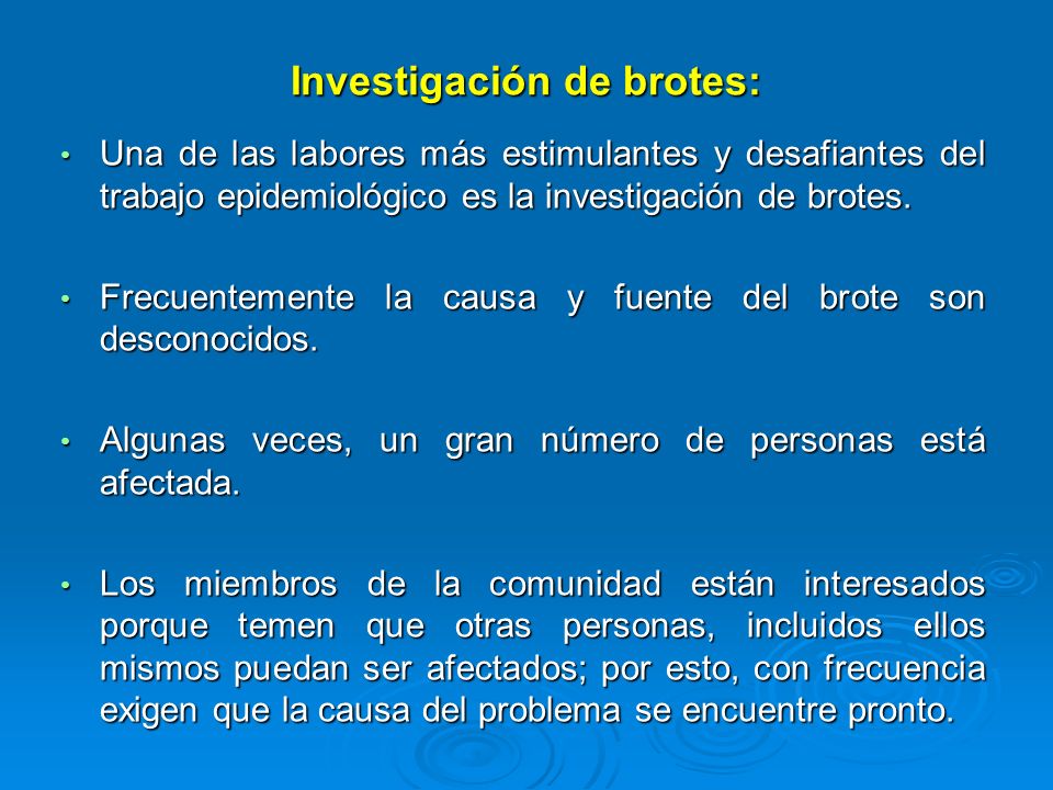 Investigación de brotes: