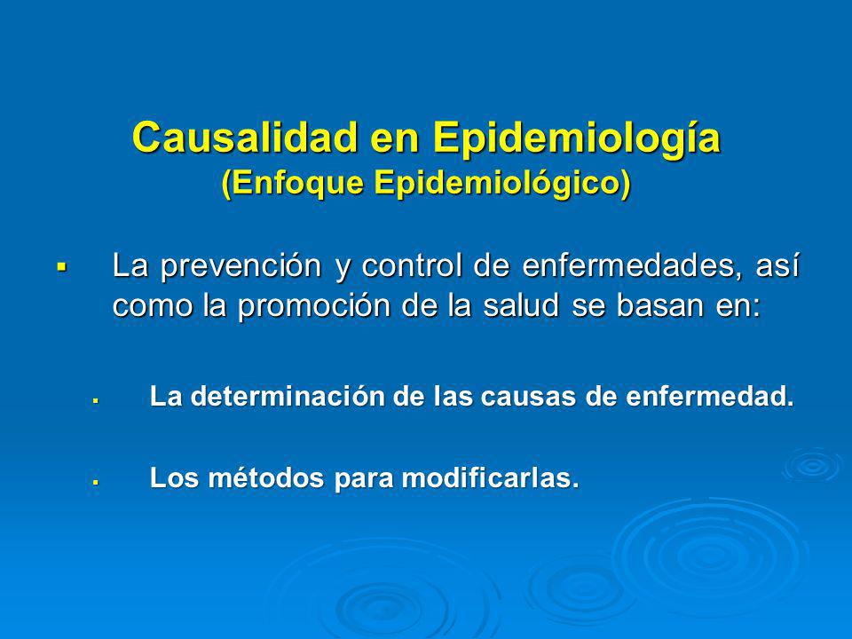 Causalidad en Epidemiología (Enfoque Epidemiológico)