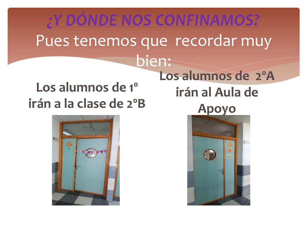 ¿Y DÓNDE NOS CONFINAMOS Pues tenemos que recordar muy bien: