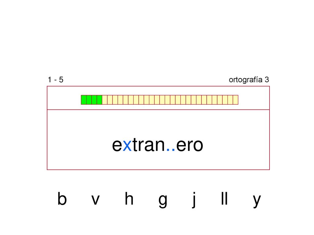 1 - 5 ortografía 3 extran..ero b v h g j ll y