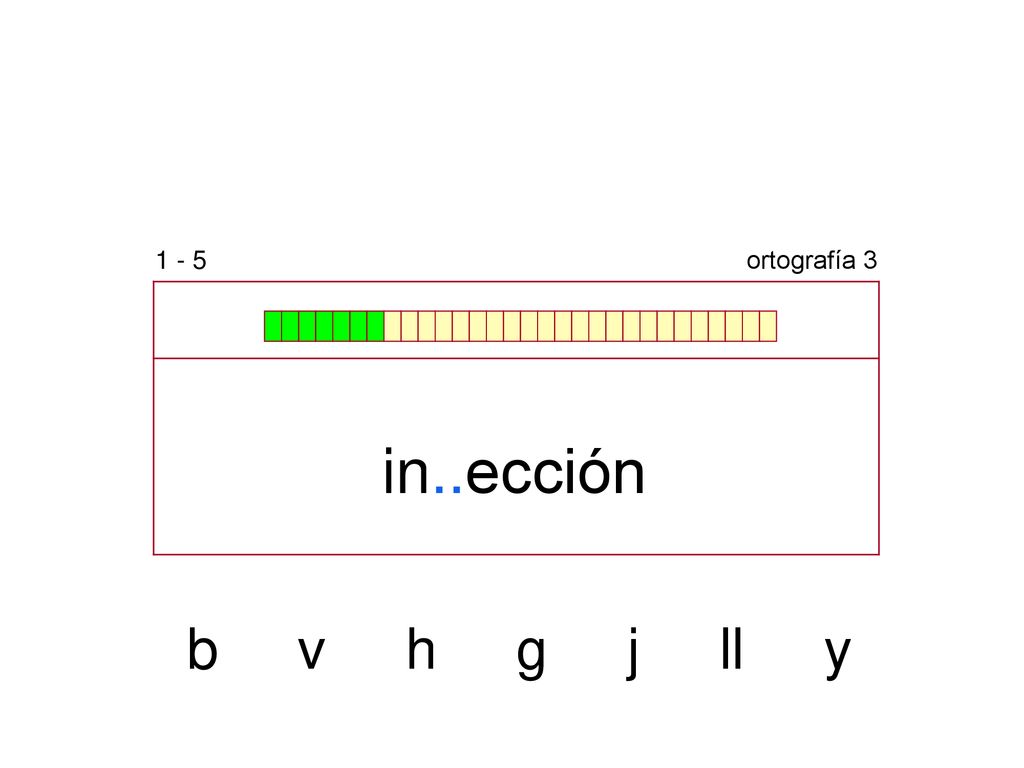 1 - 5 ortografía 3 in..ección b v h g j ll y
