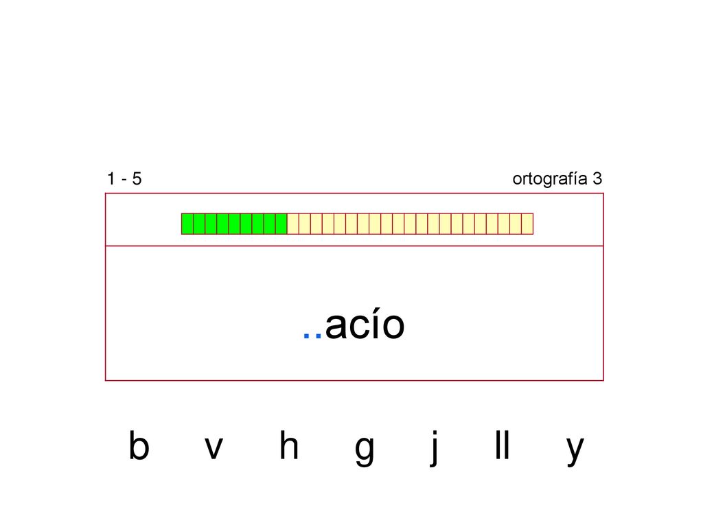 1 - 5 ortografía 3 ..acío b v h g j ll y