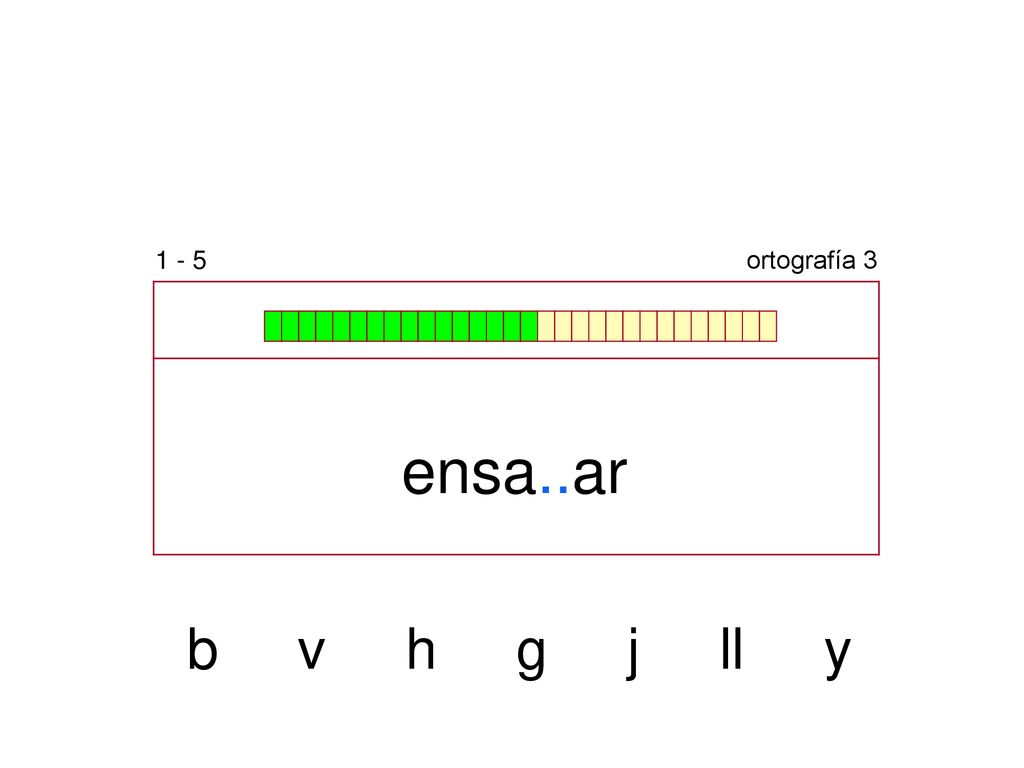 1 - 5 ortografía 3 ensa..ar b v h g j ll y