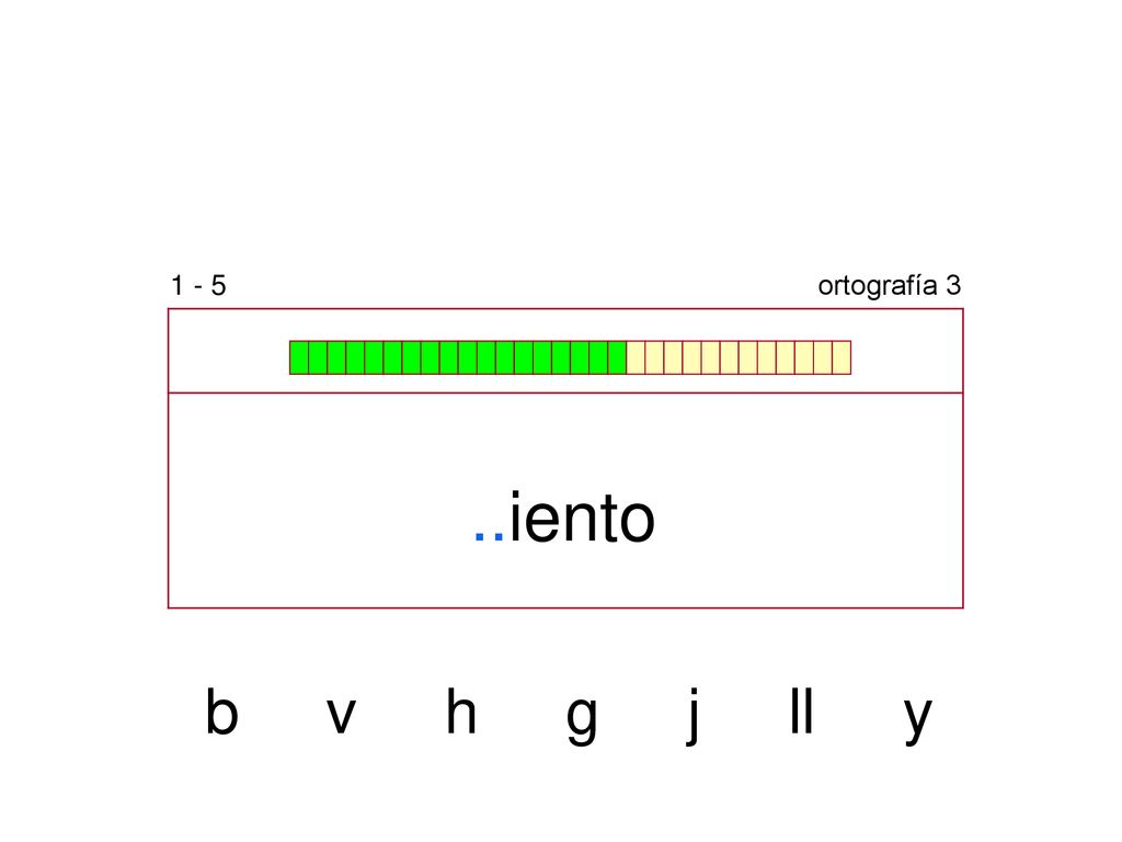 1 - 5 ortografía 3 ..iento b v h g j ll y