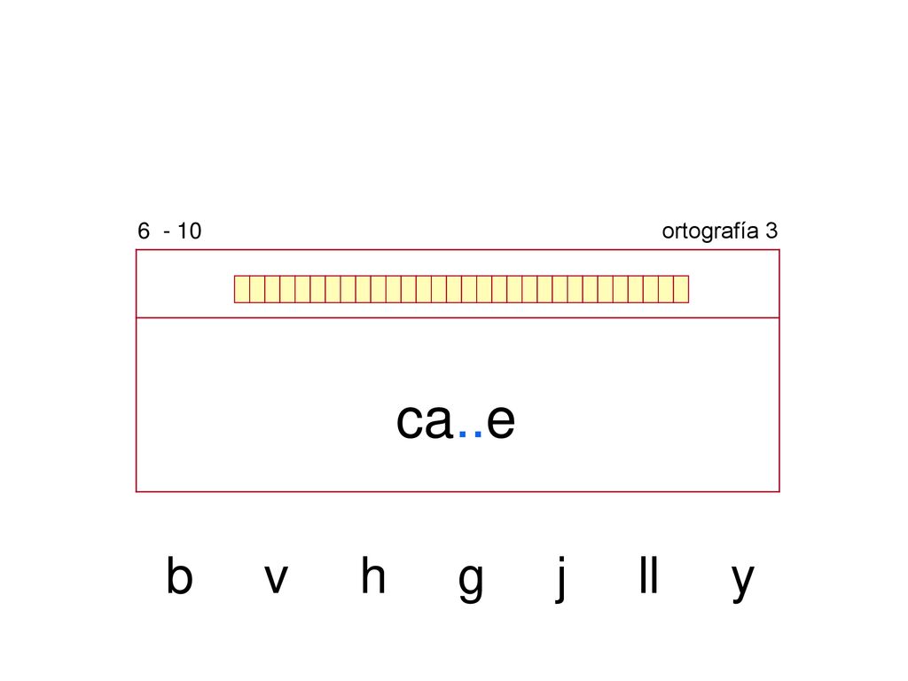 ortografía 3 ca..e b v h g j ll y