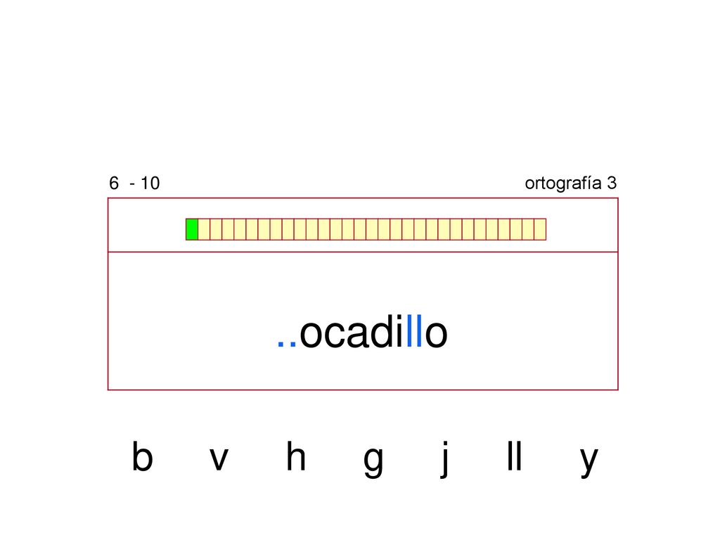 ortografía 3 ..ocadillo b v h g j ll y