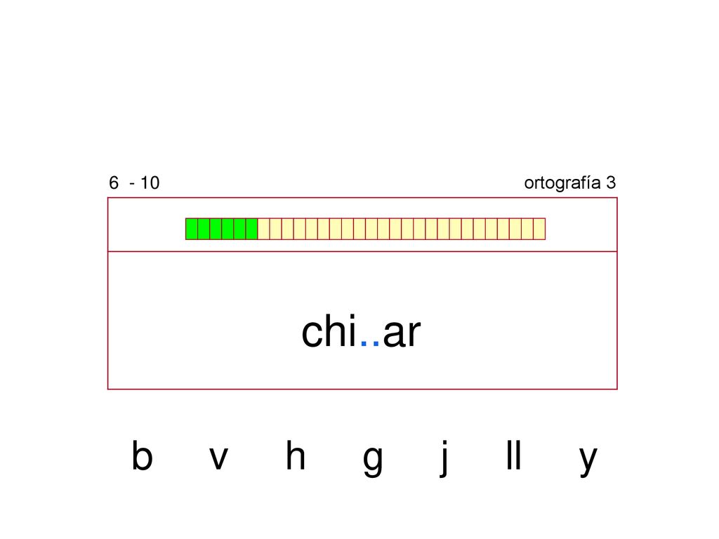 ortografía 3 chi..ar b v h g j ll y