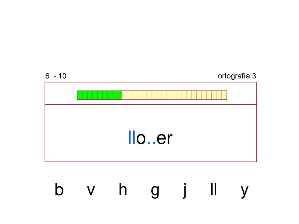 ortografía 3 llo..er b v h g j ll y
