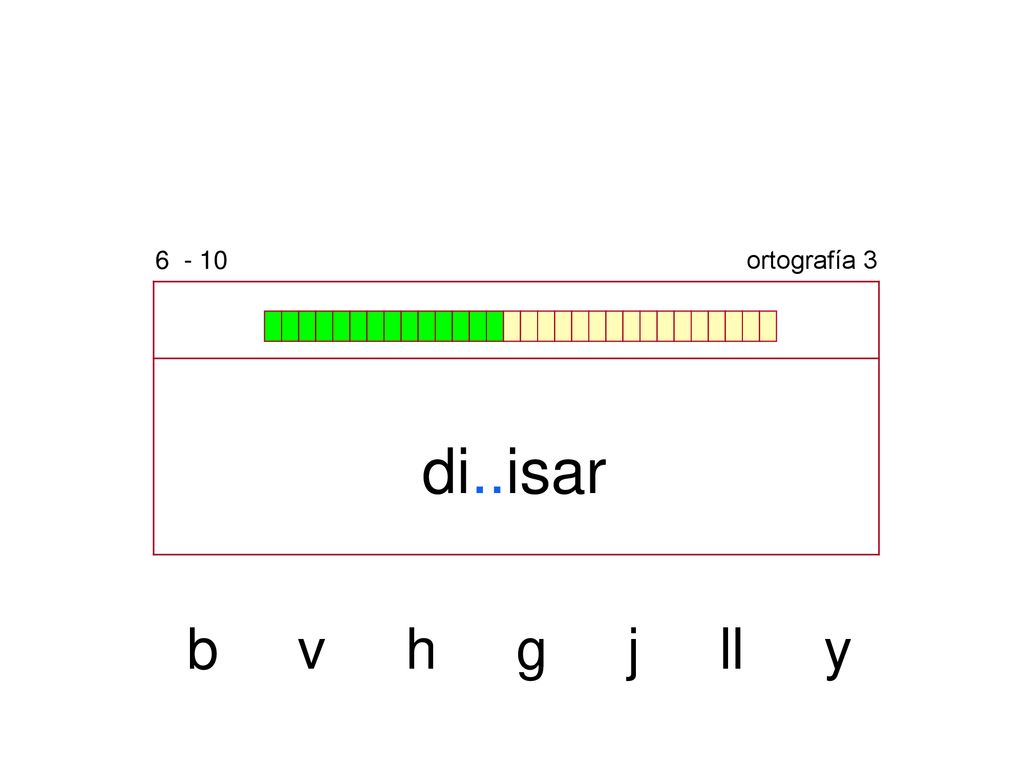 ortografía 3 di..isar b v h g j ll y
