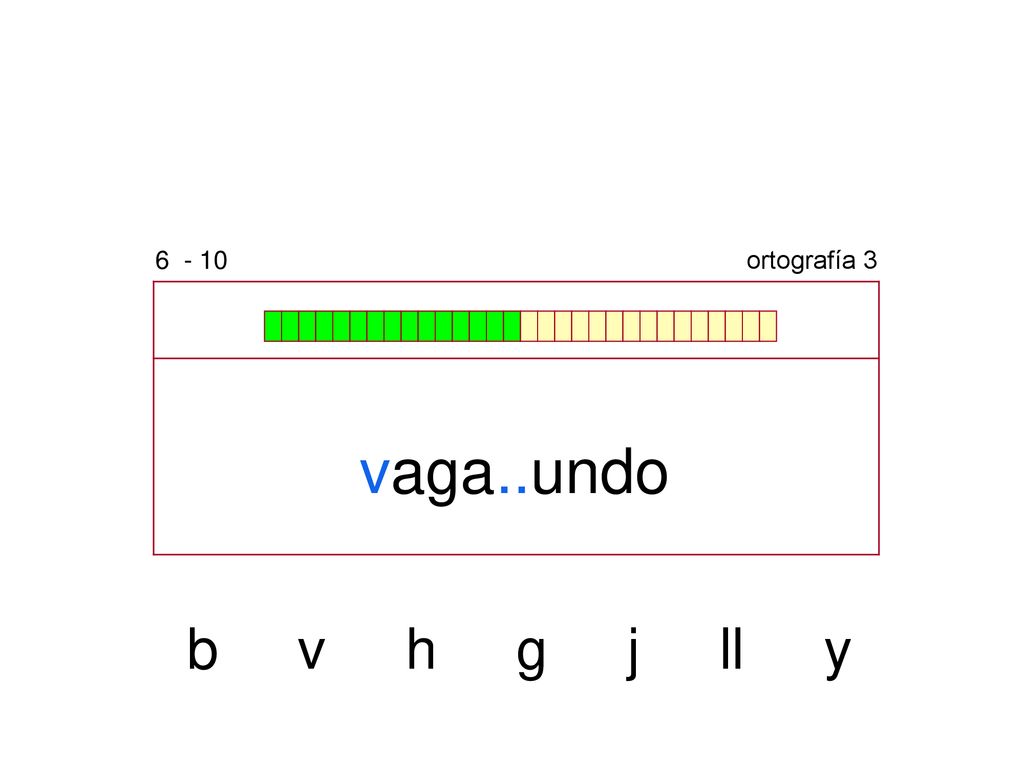 ortografía 3 vaga..undo b v h g j ll y