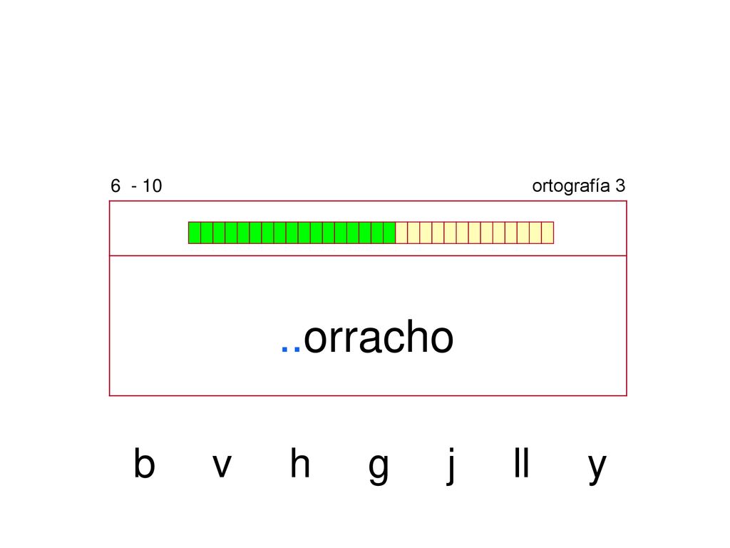 ortografía 3 ..orracho b v h g j ll y