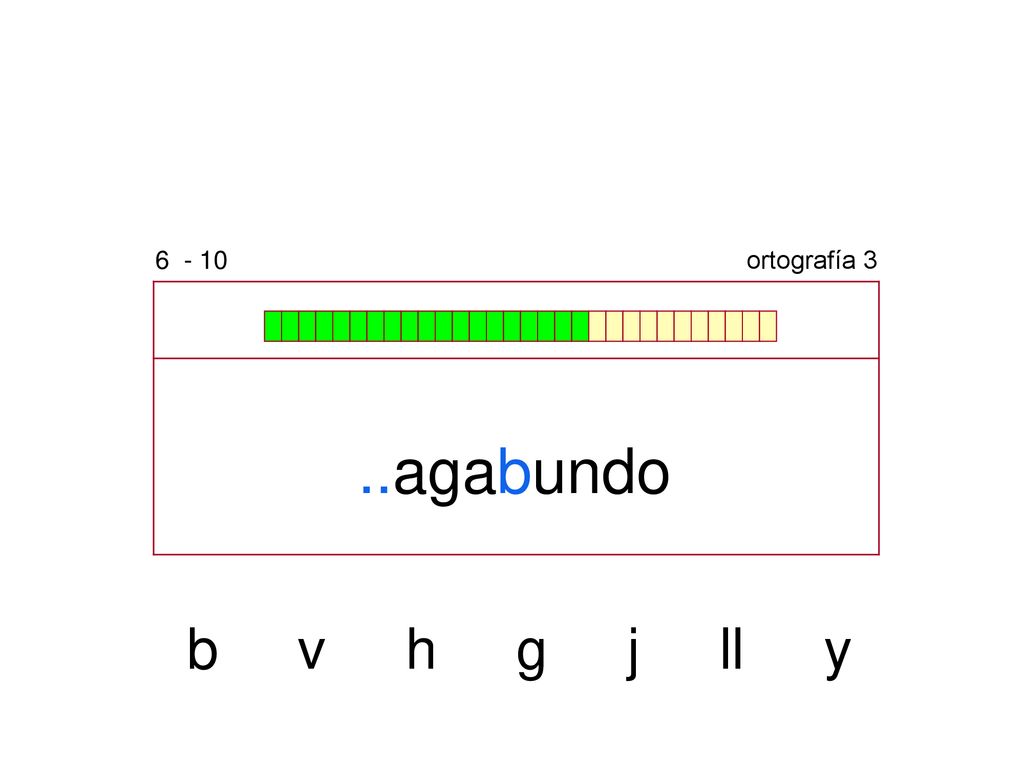ortografía 3 ..agabundo b v h g j ll y