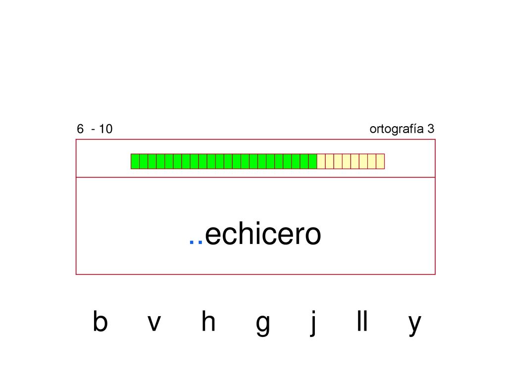ortografía 3 ..echicero b v h g j ll y