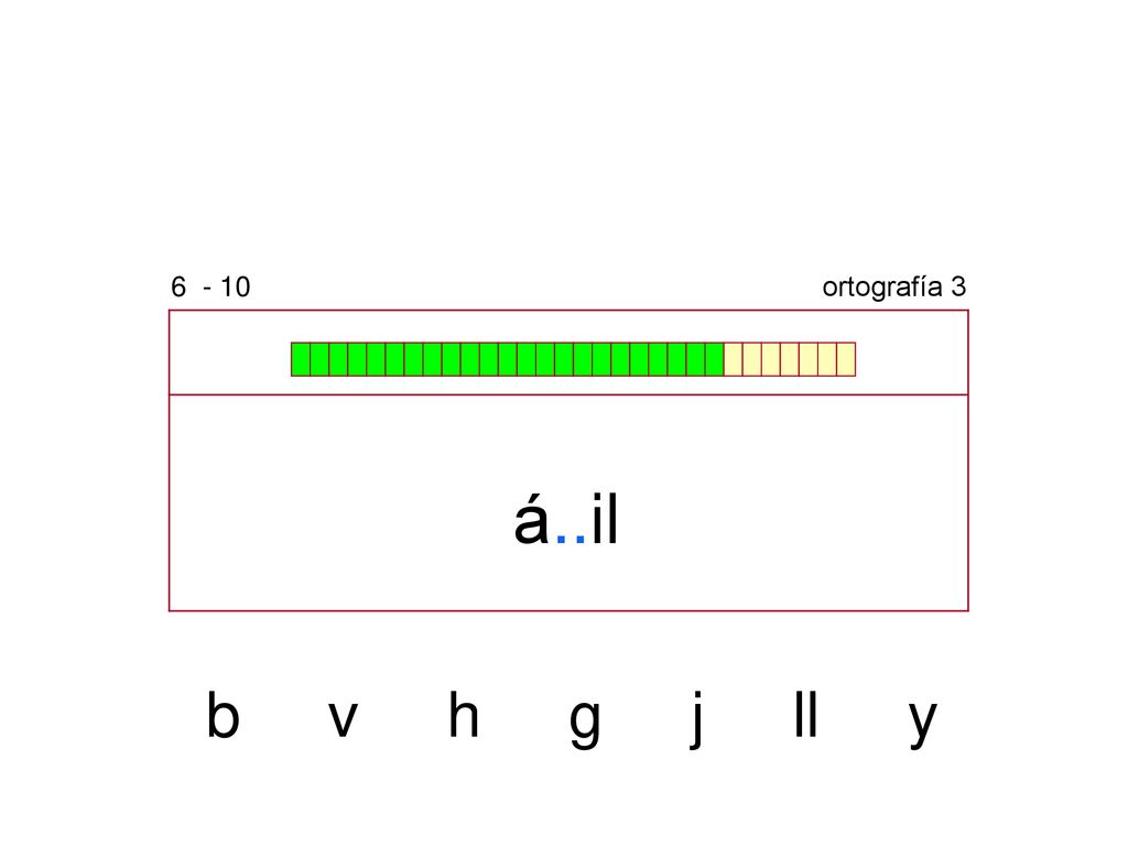 ortografía 3 á..il b v h g j ll y