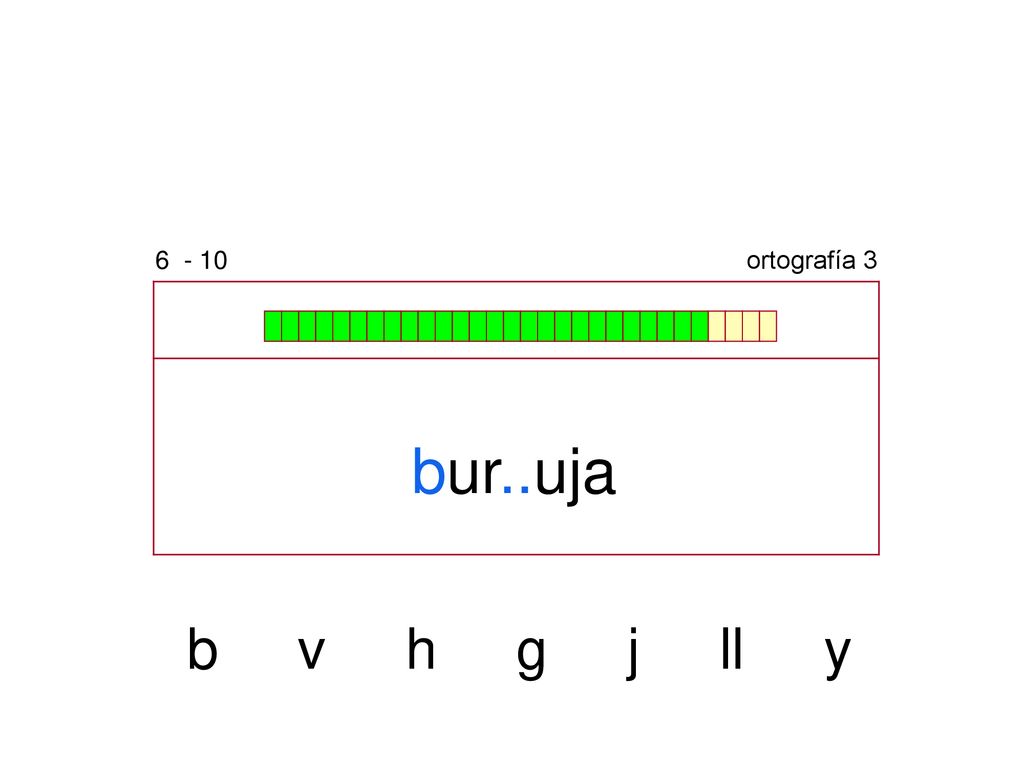ortografía 3 bur..uja b v h g j ll y