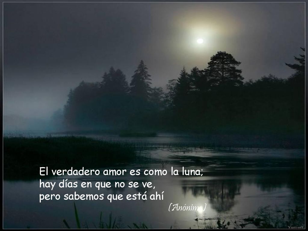 El verdadero amor es como la luna; hay días en que no se ve,
