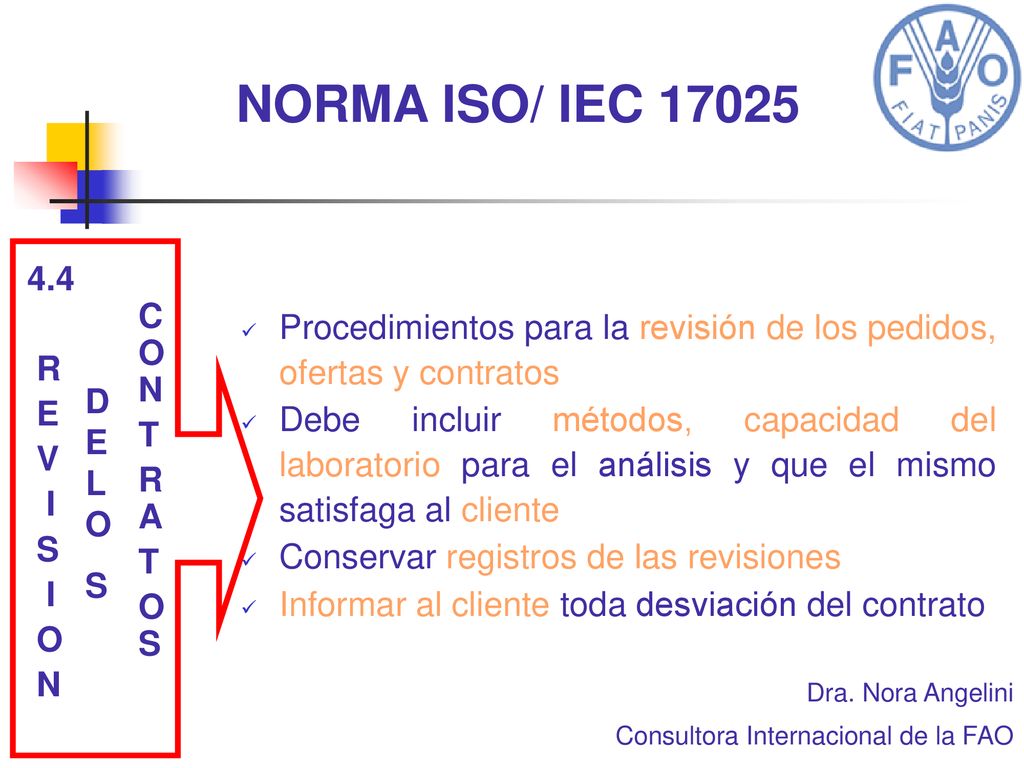 NORMA ISO/ IEC R E V I S O N CON T RA OS