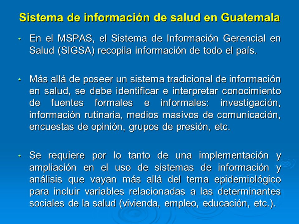 Sistema de información de salud en Guatemala