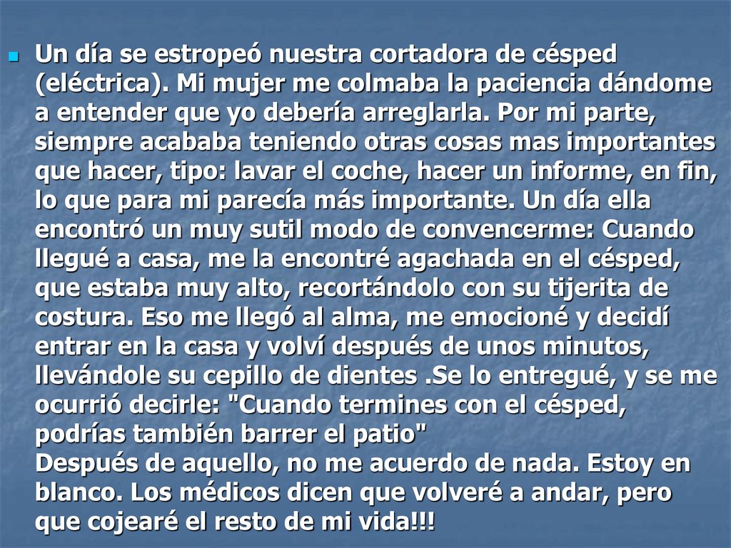Un día se estropeó nuestra cortadora de césped (eléctrica)