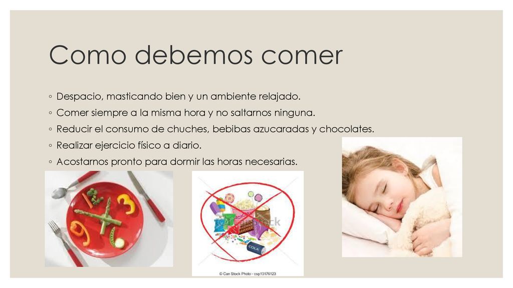 Como debemos comer Despacio, masticando bien y un ambiente relajado.